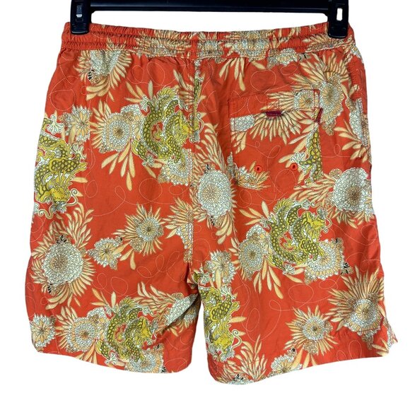 Tommy Bahama Relax Men Floral Swim Shorts Medium Polyamid Nylon Orange & Yellow - Picture 2 of 4